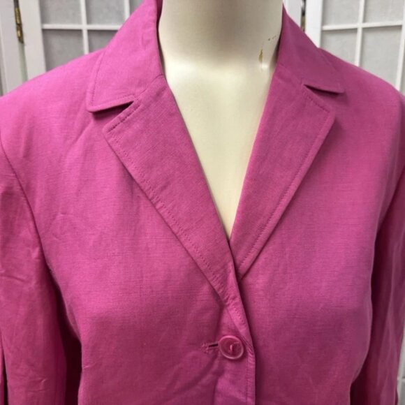 Nine,women',linen jacket,pink,size 12,long sleeves,buttons,pockets,collar.! - Picture 4 of 10